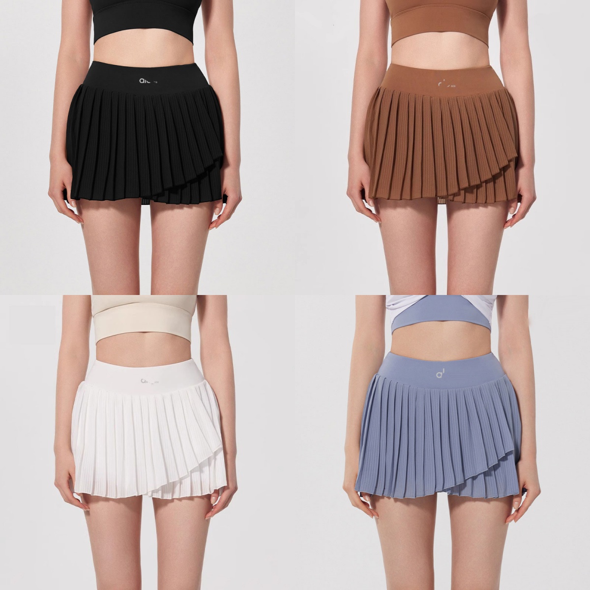 Womens Yoga Skirts Outfits High Waist Tennis Skirts Exercise Pleated Skirt Cheerleaders Short Dresses Fitness Wear Girls Running Elastic Pants Sp-image-1075523768