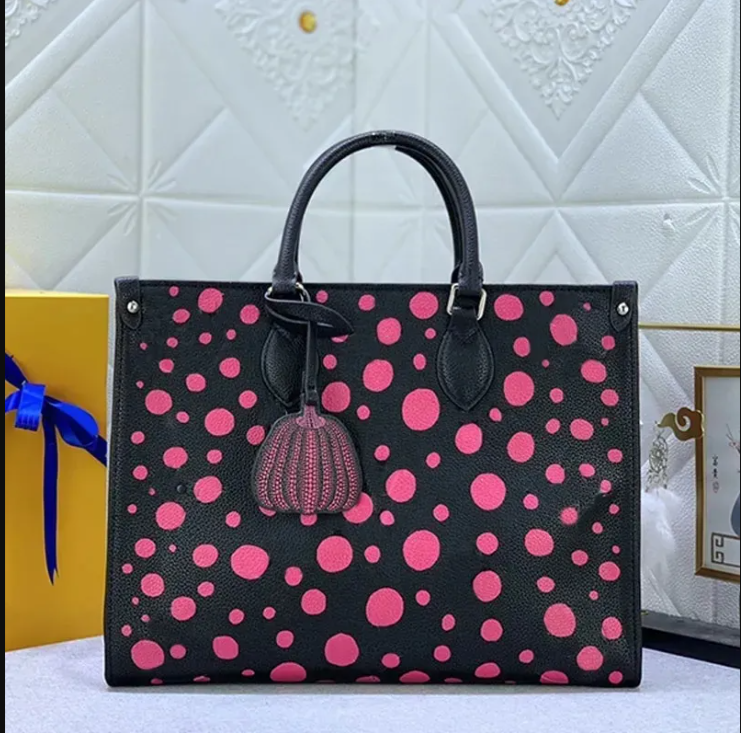 MT Totes YK Never Shopping Bag Designer Polka Dots MM Tote Women Yayoi Kusama Composite Bag With zipped pouch Leather Shoulder bags high quality M89