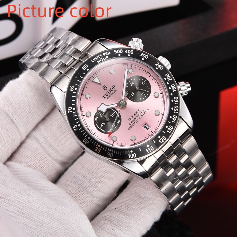 Tud Wrist Watches for Men 2026 Mens Watches Five needles Design All dials work Quartz Wastch Top Luxury Brand Chronograph Clock Steel And Rubber Bel