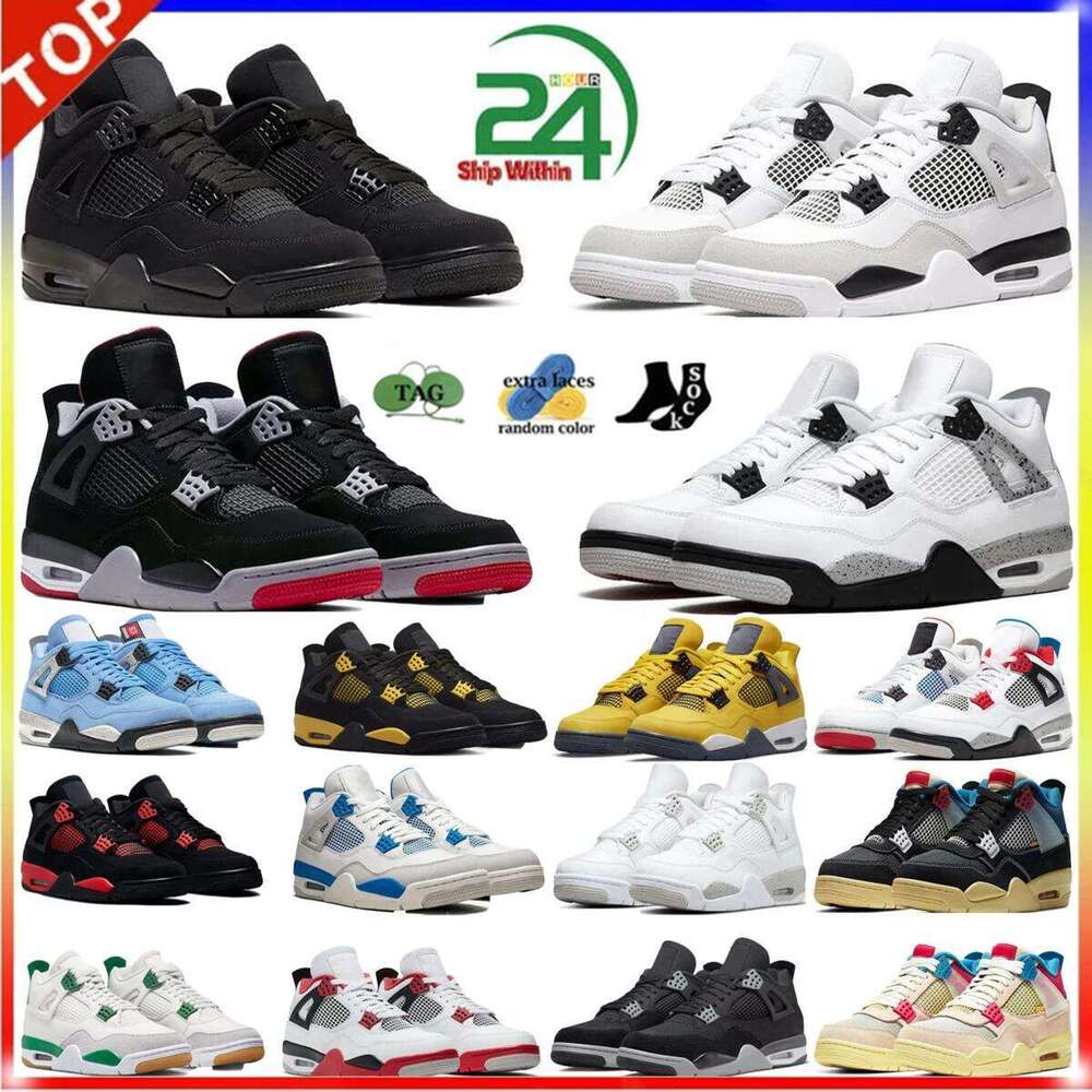 4s J4 Basketball For Mens Women Trainers Lighing Grey Sail 4 Military Black Cats Blue White Thunder Bred Lucky Green Sneakers Designer Sports Sho
