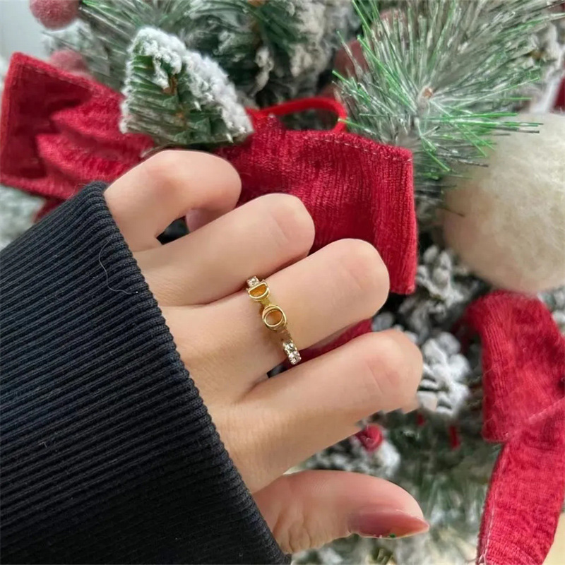 Letter Diamond Ring designer rings for Women designer jewelry rings Luxury gift high quality 18K Gold rings Stainless rings for Lady Elegant Band