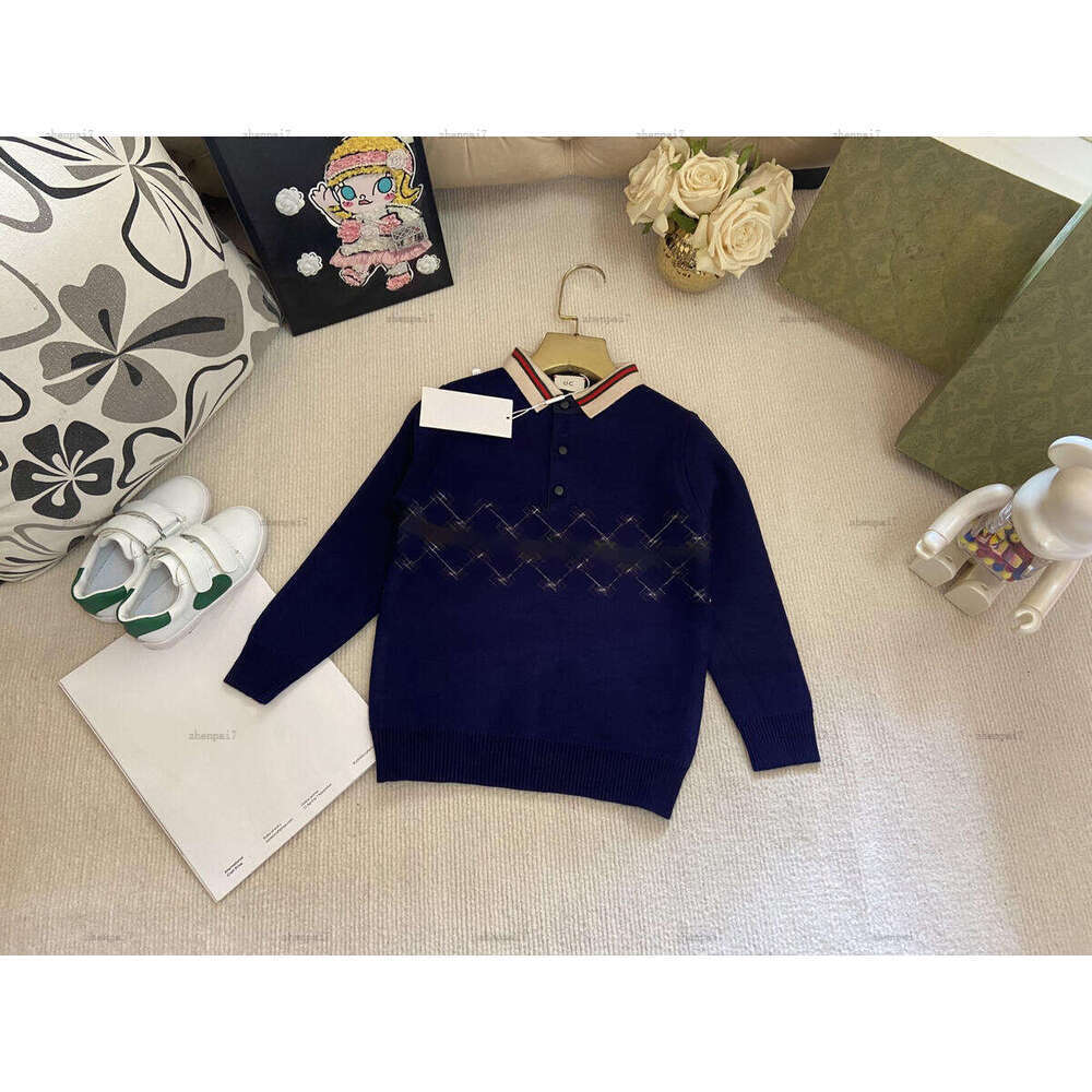 Top kids cardigan Collar design child sweater kids designer clothes Autumn Embroidered letters baby Knitted jacket A827X23N286-image-1075438253