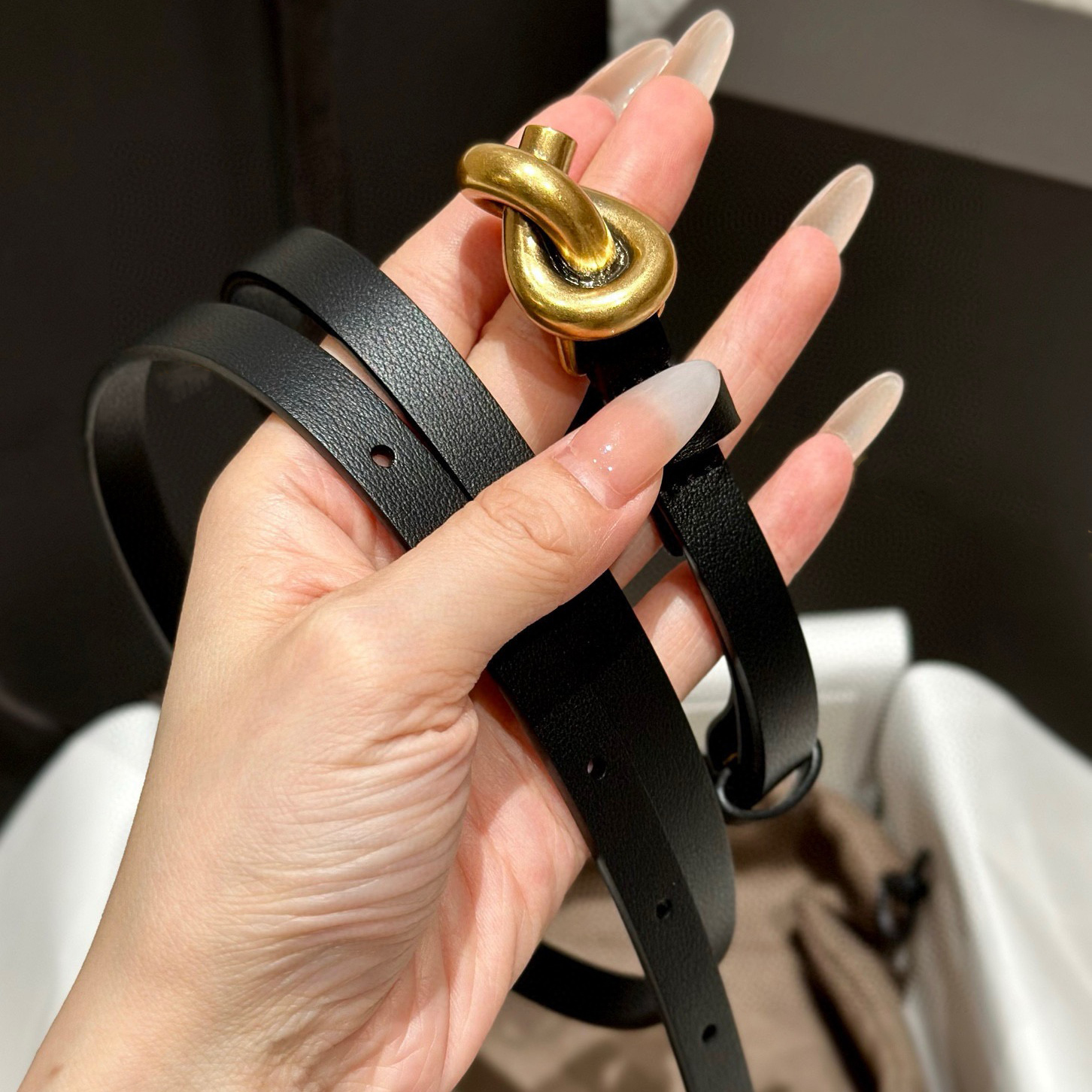 (Commander selon la photo, pas la description) Ceinture en cuir de vachette femme grande boucle métallique Ceinture taille jeans Ceinture femme é