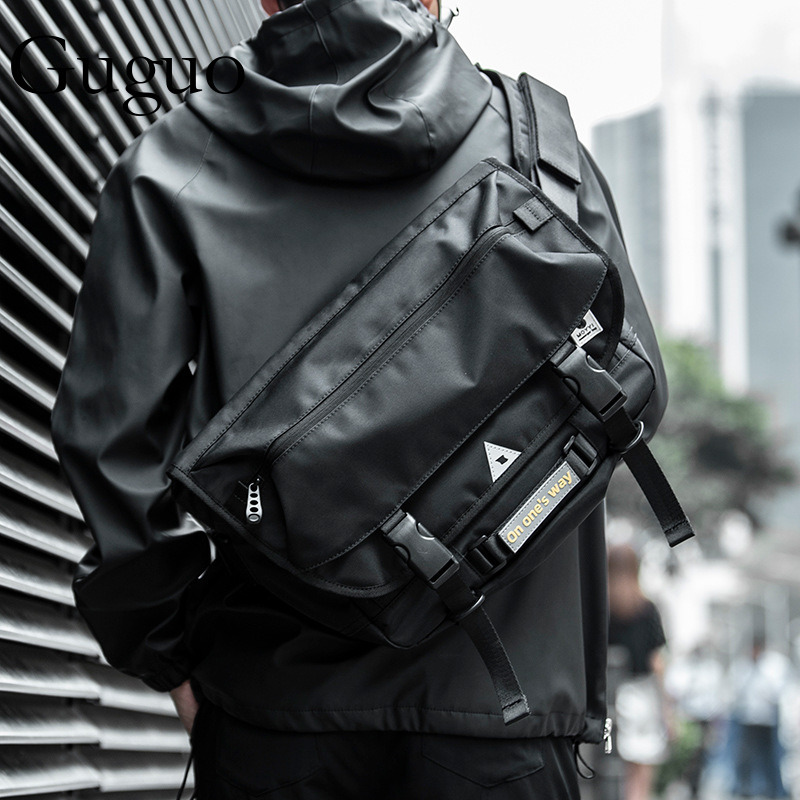 Guguo Free Shipping New Designer Bag 2052 Fashion Brand Crossbody Bag Workwear Bag Motorcycle Bag Crossbody Bag Men's Single Shoulder Crossbody