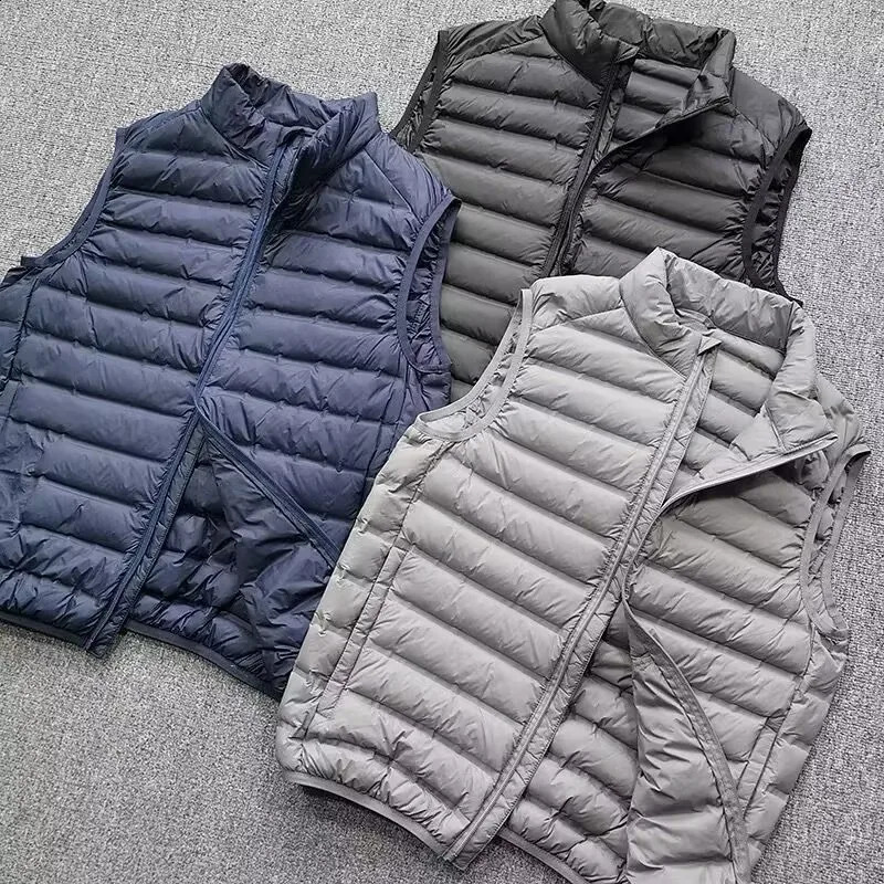 2025 Veste légère et fine veste pour hommes décontractés chauds lâches à l'intérieur de l'extérieur portait l'automne hiver basique 250918