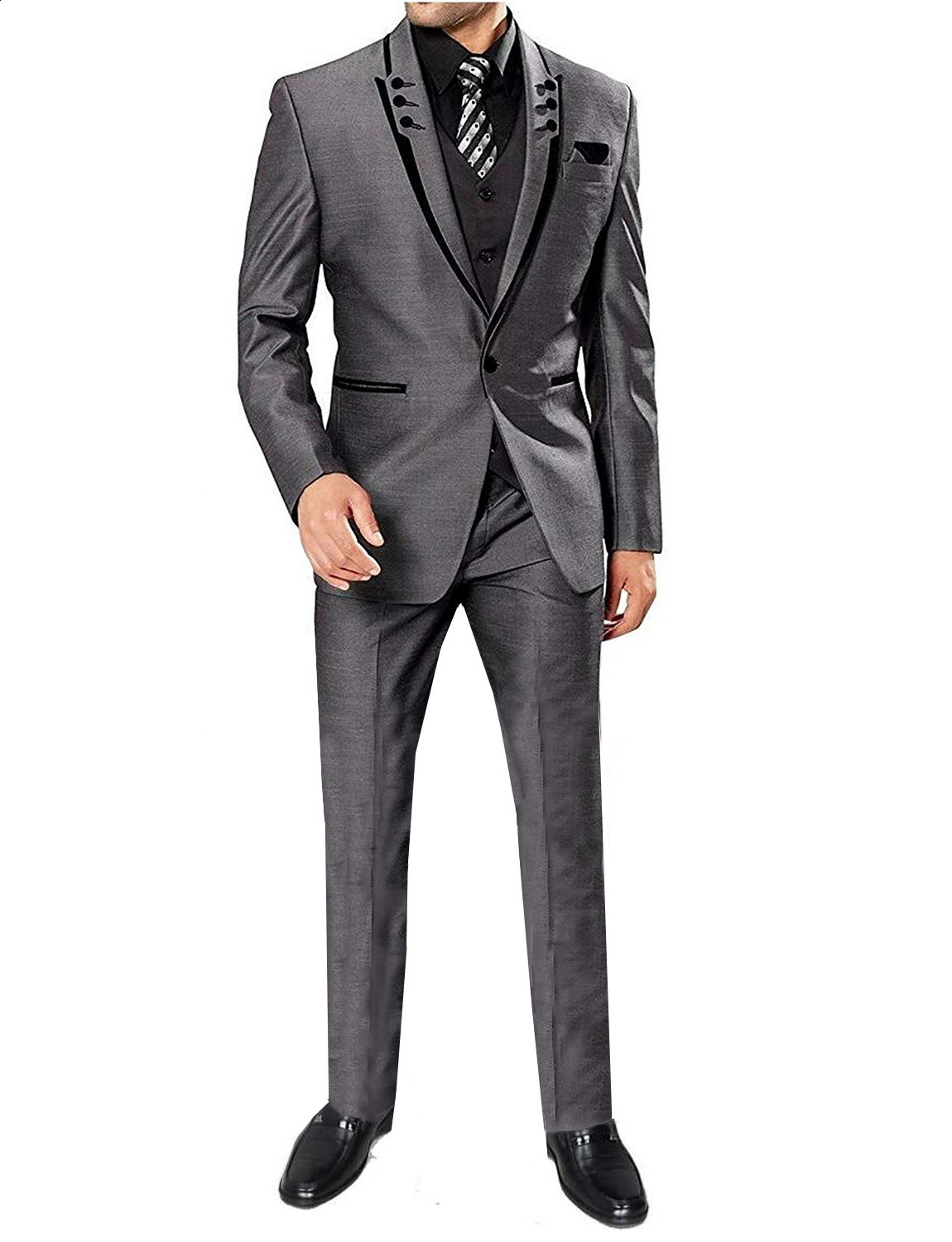 Mens 3 Pieces Suits Wedding One Button Groom Tuxedos Men Leisure Boutique Business Suit Jacket Pants Vest 250918