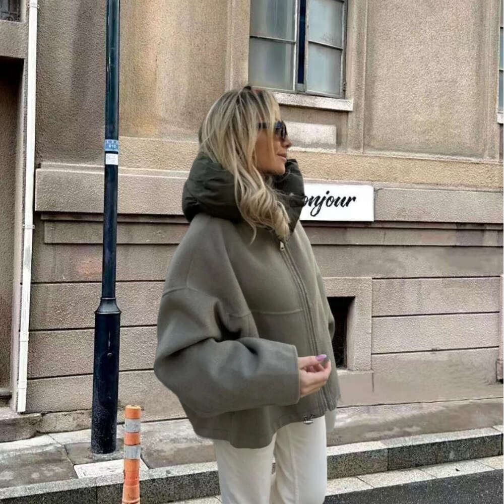 New Detachable Hood Wool Double-Sided Coat Winter Loose Versatile Short Jacket