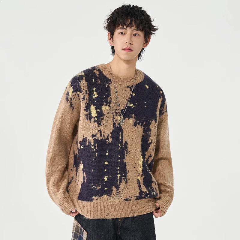 Mens Outdoor Highquality Inner Outer Casual Pullover Sweater Versatile Breathable Cold Resistant Warm Trendy Printed Top 250918BJ