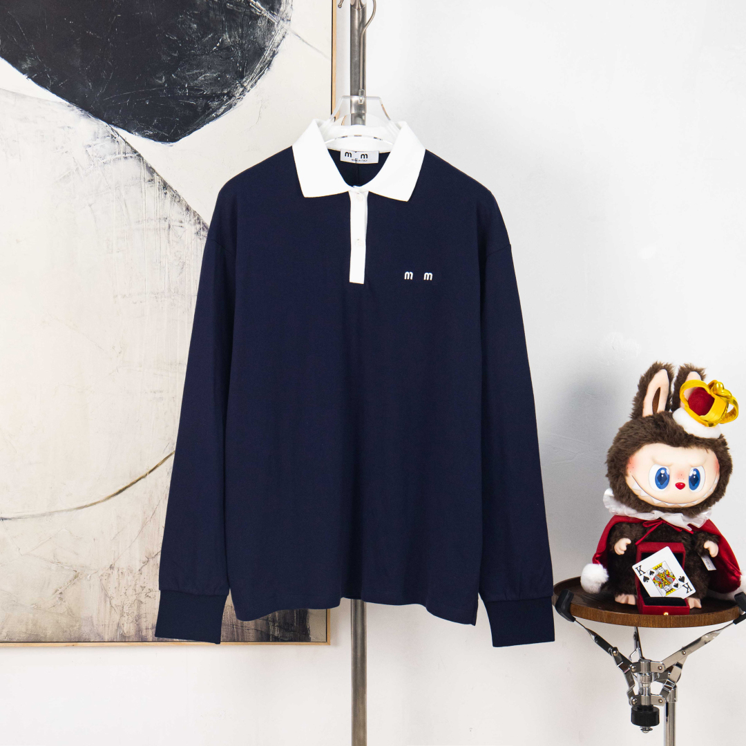 The new men's and women's polo long-sleeved T-shirts are made of college-style fabric, which is comfortable, lightweight and breathable