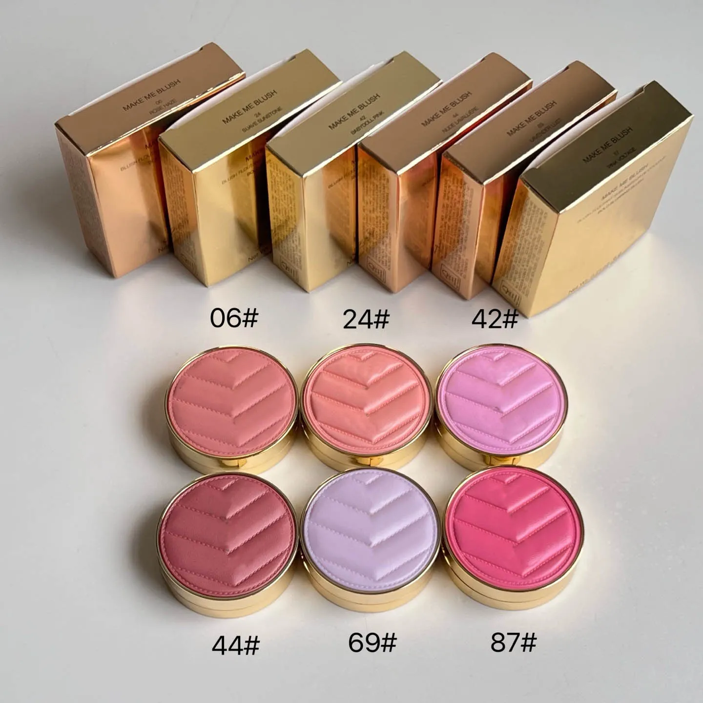 High Quality 6g Leather Blush #06 #44 #69 Pressed Powder Face Blusher Long Lasting Moisturizing Makeup 6 Colors Setting Powder Fast Ship-image-1075598354