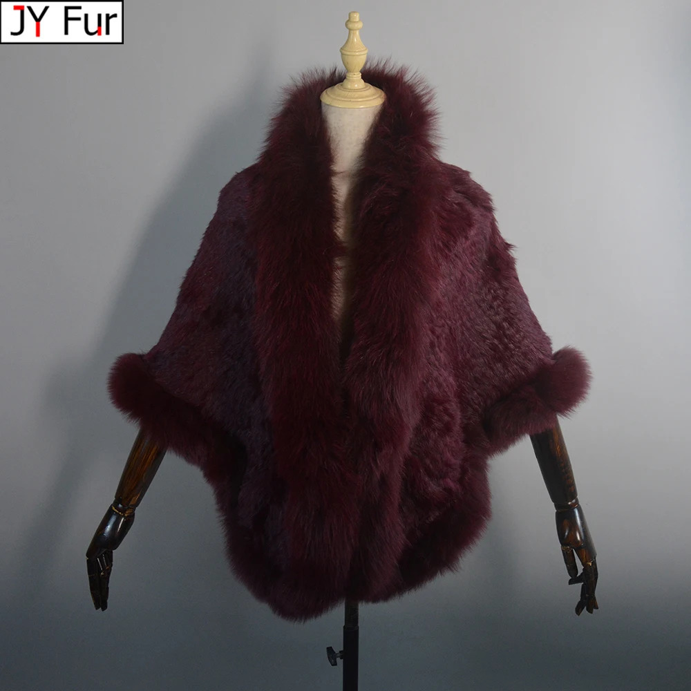Long Style Winter Real Natural Rabbit Fur Scarf Lady 100Natural Real Fox Fur Shawl Women Knitted Real Mink Fur Pashmina Scarves 250918