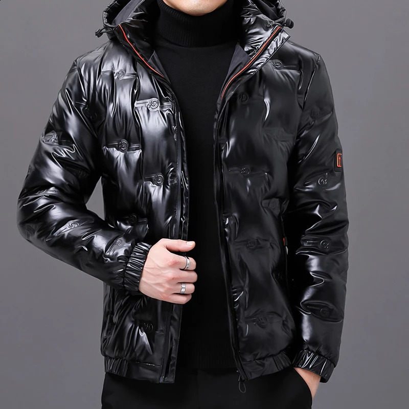 Winter Bright Solid Color Hooded Warm Down Jacket Fashionable and Trendy Highquality Comfortable 250918