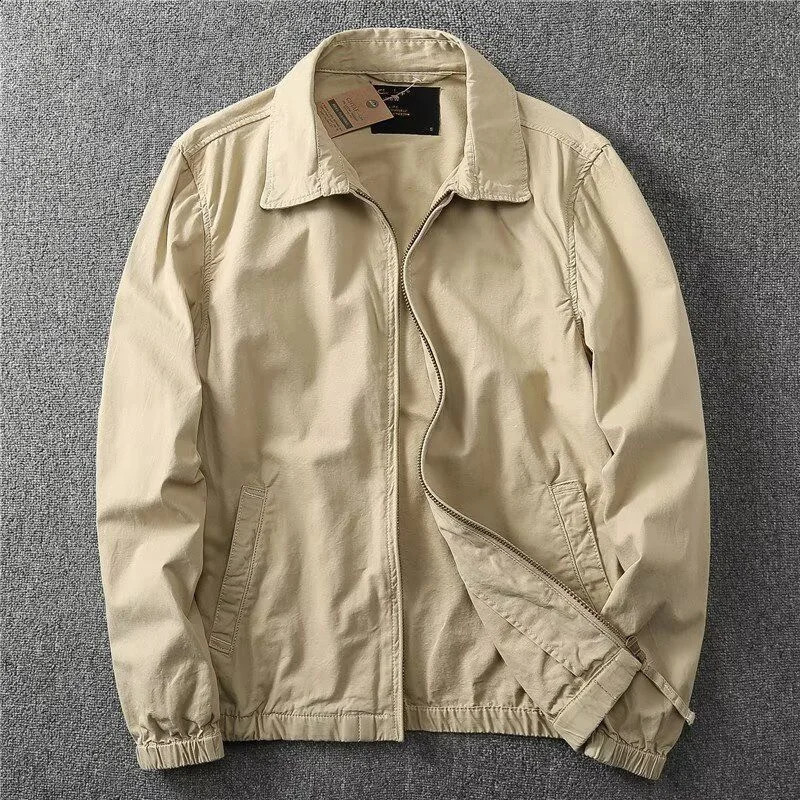 Mens American Business Casual Lapel Jacket Lightweight Workwear Coat Loose Fit Versatile Top 250918