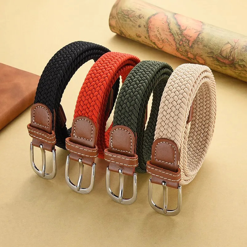 Womens Belt Casual Woven Elastic Outdoor Sports Mens Climbing Work Jeans Suit Pants and Universal 250917