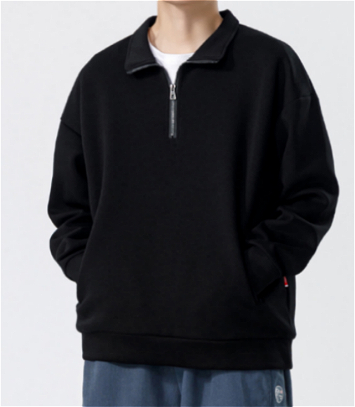 H159 Turtleneck Sweatshirt for Men Autumn and Winter Thickened Loose Trendy Solid