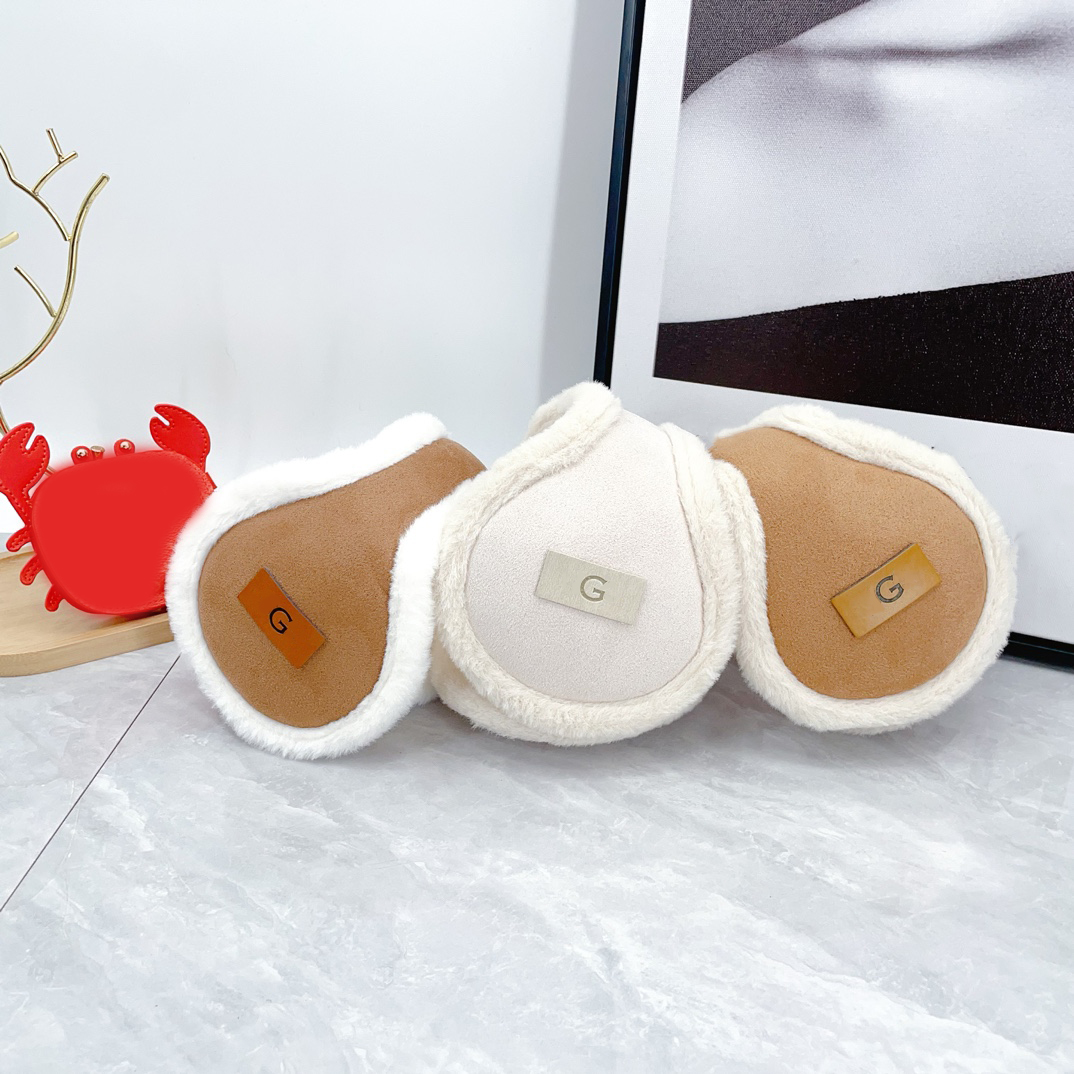 Ear Muffs Women And Mens Ear Muffs Warm Plush Earmuffs Designer Unisex Pure Color Fluffy Earmuff Fashion Foldable Soft Simple Winter Accessories Lux