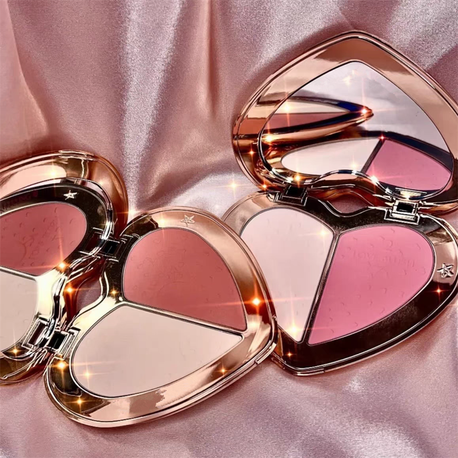 Heart 2 in 1 Love Blush PINK PEACH Flawless Peach Powder Shadow maquillaje Blusher Face Blush 13g Health Beauty Face Cheek Cosmetics-image-1083961027