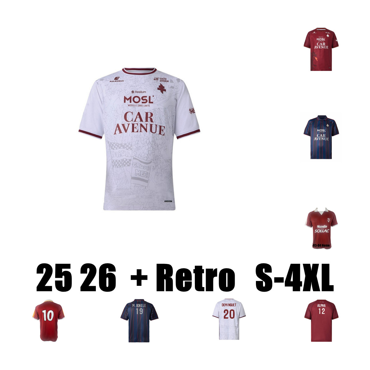 2025 2026 FC METZ Soccer Jerseys P. A.DIALLO JALLOW NIANE 03 04 MAZIZ UDOL maillots de foot YADE JOSEPH DANLEY SABALY home away 3rd VAGNER BOULAY-image-921169530