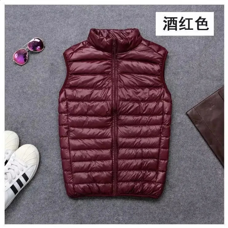 Veste bouffante sans manches à manches 2025 Spring automne léger aquareté des hommes emballables à la taille de gilet plus taille 5xl 6xl 250918