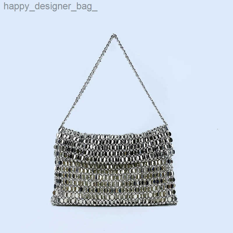 Sac argenté à paillettes métalliques rétro pour femmes 2024 Nouveau sac à main High Feel Feel Sac à main et sac sous les bras T250918
