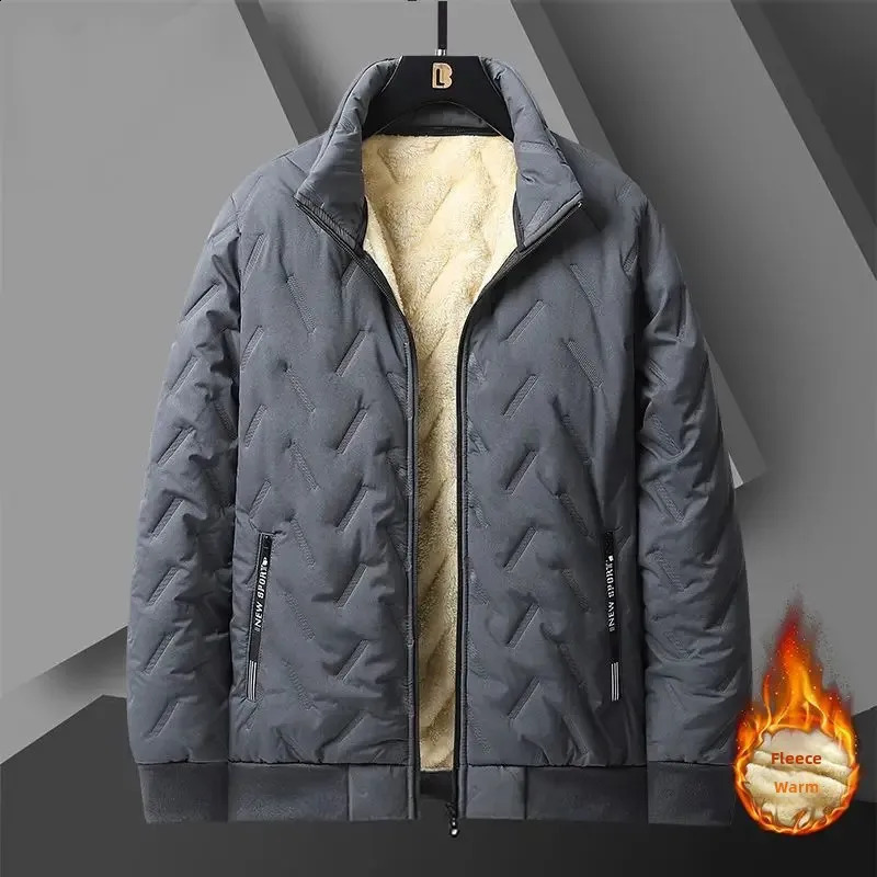 Windproof Cotton Coat For Men Thickened AutumnWinter Sports Business Casual Warm CottonPadded ZipUp Jacket Loose Fit 250919