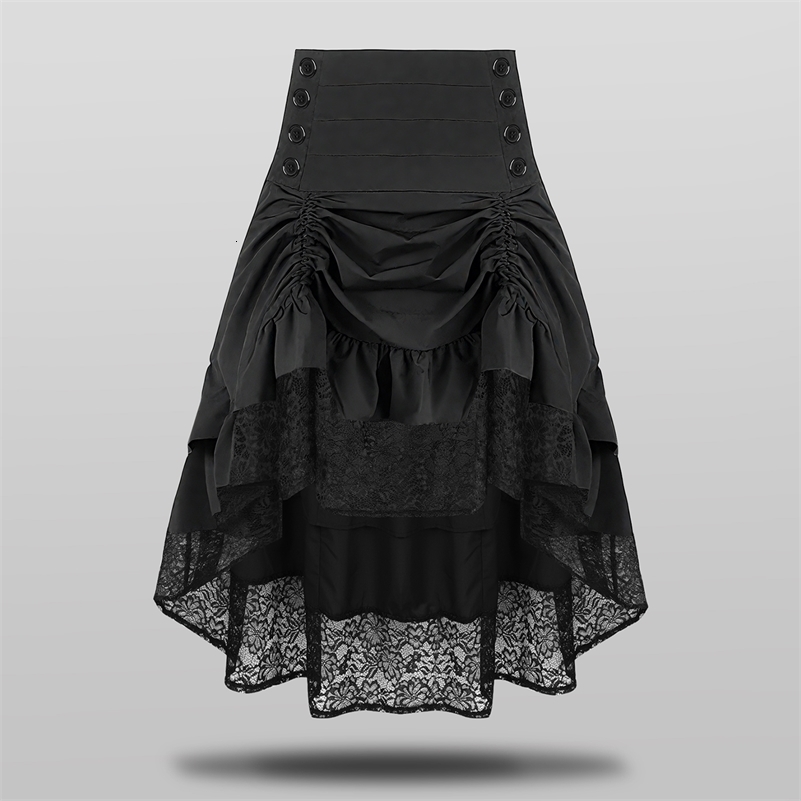 Plus Size Womens Gothic Curved Lace Spliced Asymmetrical Hem Midi Skirts Ladies Party Cocktail Banquet Half Dresses 0XL5XL y250918