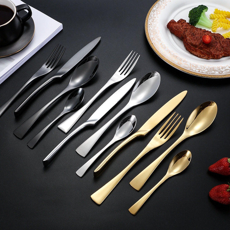 Restaurant Knife Fork Spoon Dinnerware Set Tableware Stainless Steel Flatware Set Cutlery-image-1075894464