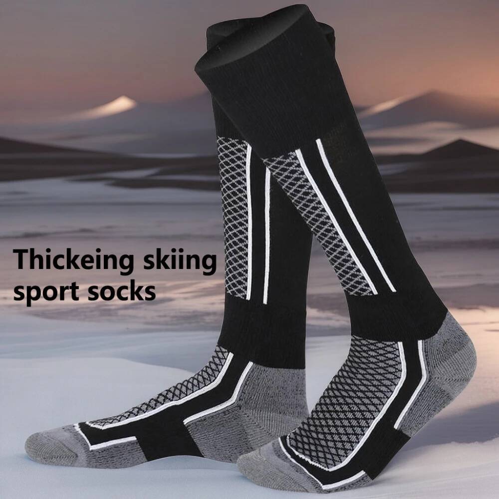1 paire chaussettes de randonnée à épaississement chaud d'hiver pour femmes hommes hommes de ski anti-froids bas de sport extérieur accessoires d