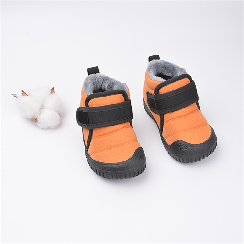 2025 Hiver Kids Both Boots Baby Girl Chaussures Baby Girl Coton Plance Chaude Toddler Sneakers Fashion Bottes courtes Bottes non glissantes Orang