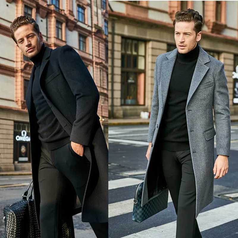 Automne et hiver pour hommes manteau tendance vestes d'affaires décontractées homme manteau chaud des vêtements d'extérieur manteau en laine de s