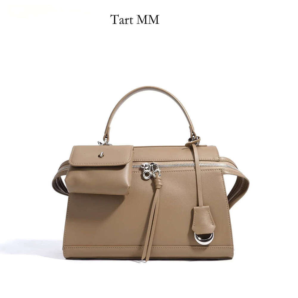 Luxury Bag New 2025 Coffee Kakhi Color Plain Split Cow Cool tote bag Glossy Hard Leather Women Shoulder Bags With Wallet Briefcase