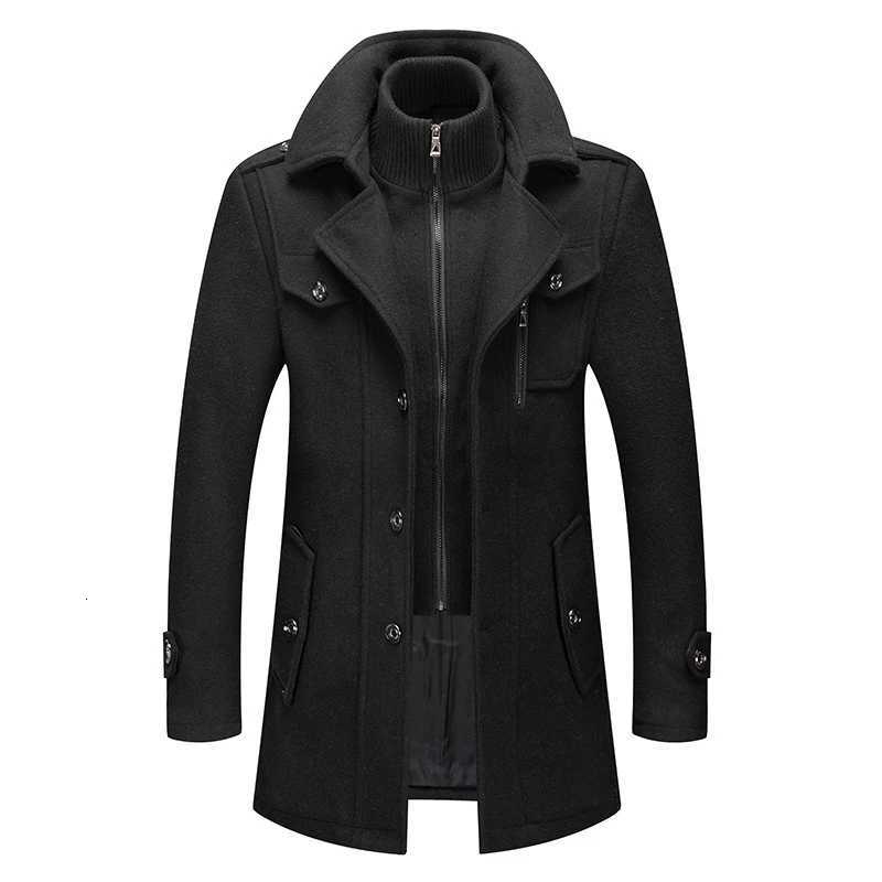 Mens Autumnwinter Business Woolen Coats Fashionable Doubleneck Winterproof Nestle Jackets X250919