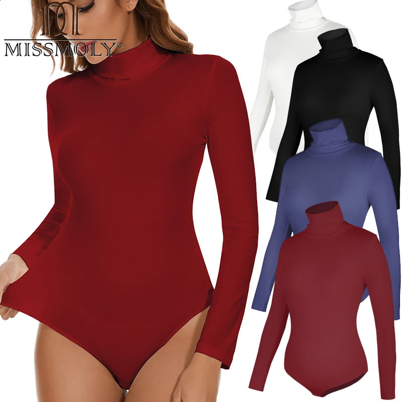 Body pour les femmes Contrôle du ventre Shapers Bodys à manches longues High Collar Shapewear Onepiece Slinom Tops 250918