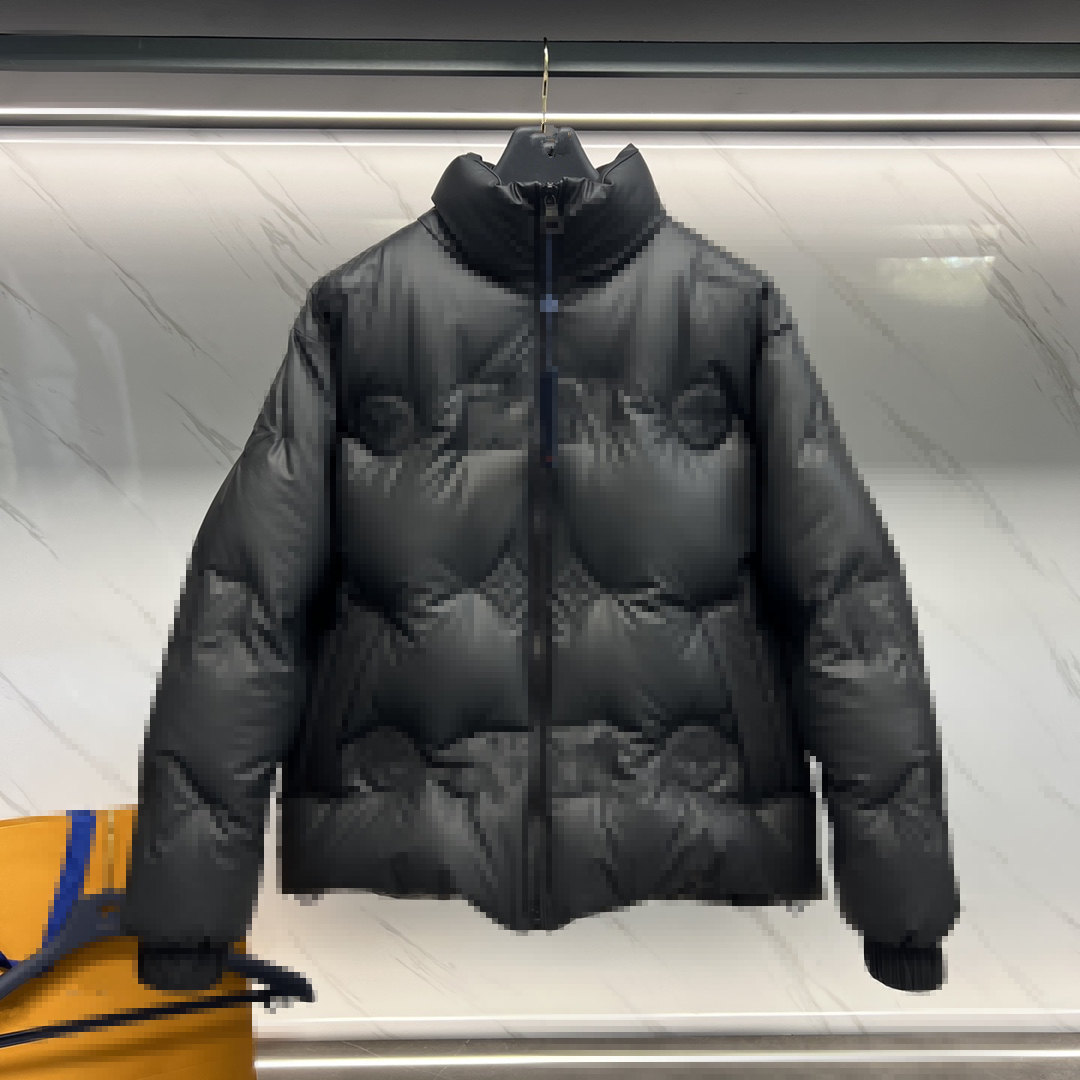 Veste bouffante des hommes de qualité supérieure parkas pour hommes brodés de badge brodé collier splice tricoté pull léger pweater vers le bas v