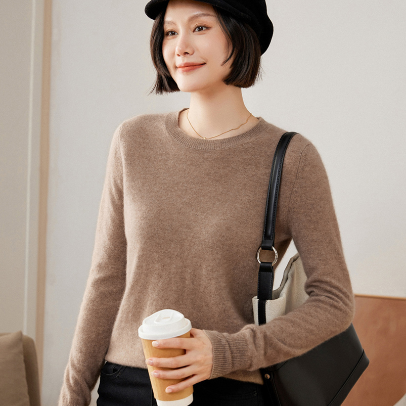 100 Pure Goat Cashmere Knitted Pullovers ONeck Sweaters Women Soft High Quality Ladies Jumpers Clothes 250919