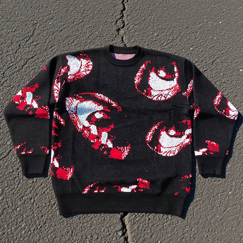 Halloween Gothic Eye Match Pull Mens et femmes Extra TreeTed Sweat à capuche HARAJUKU Street Wear Y2K esthétique Top 250919