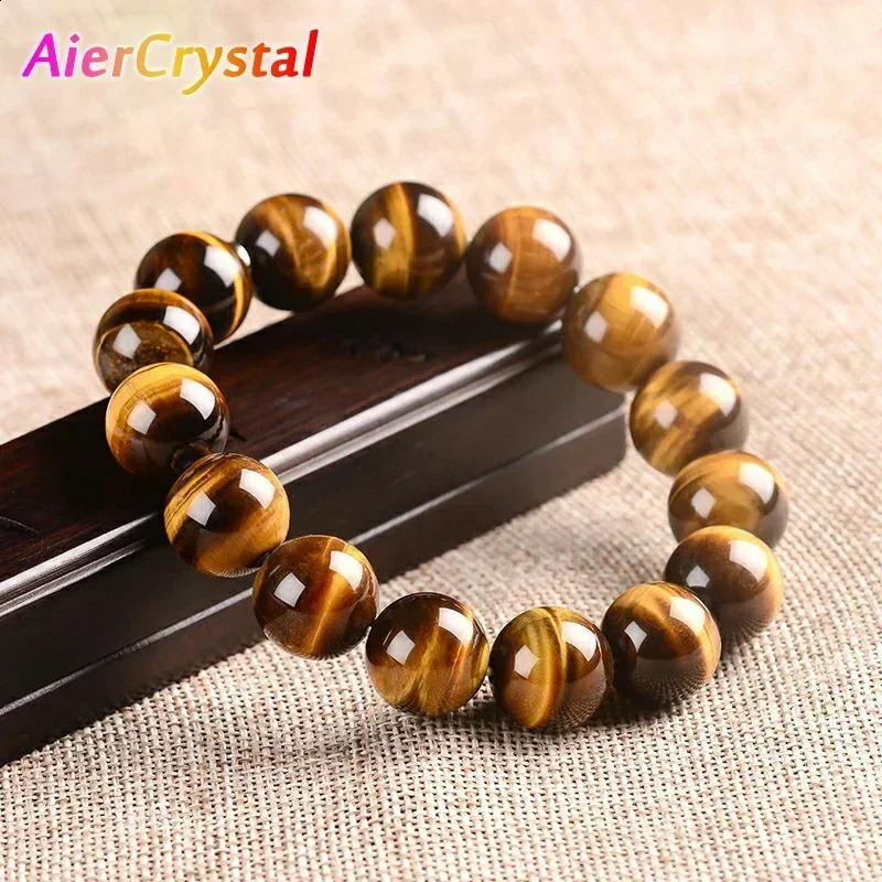 Bracelet et femmes de la mode Tiger Hommes et femmes charmez des bijoux en pierre naturelle guérison Bouddha Elastic Couple Crystal perle 250918