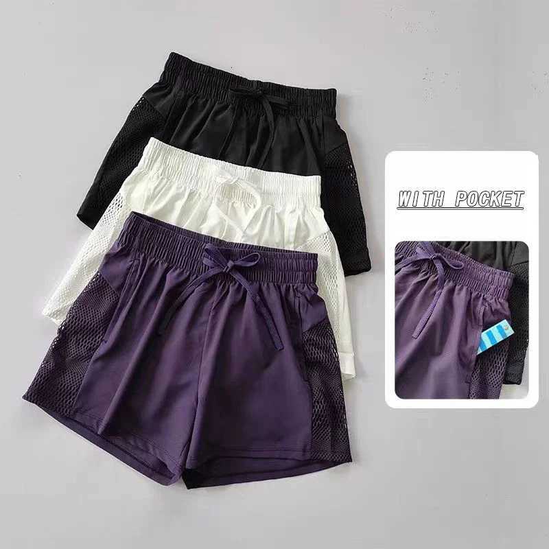 Summer Yoga Shorts décontractés shorts de course à pied Jogging Fitness Gym 2 en 1 short d'entraînement rapide Drying Breathable Sports ShortSXJ2
