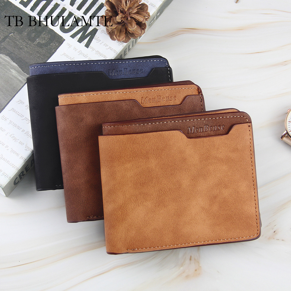 TB BHULAMTE Free Shipping Luxury Menbense New Men's Matte Short Wallet Multifunctional Designer Fashion Casual High-quality PU Wallet Card H