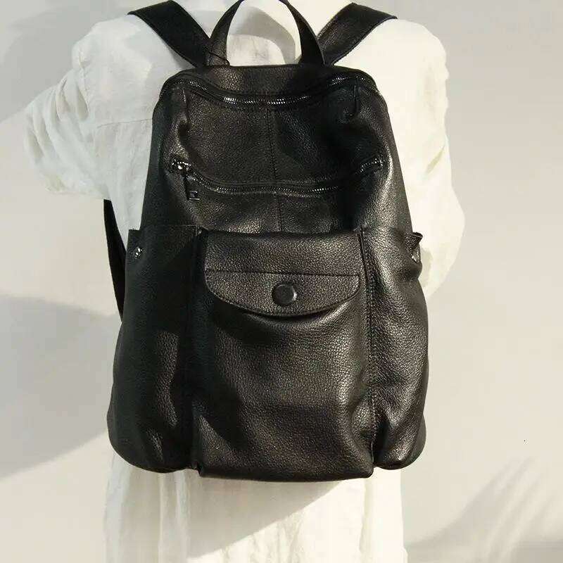 Designer Bags New European And American Retro Top Layer Cowhide Women's Fashion Versatile Trend High Capacity Leather Travel Backpack Luxury Ba