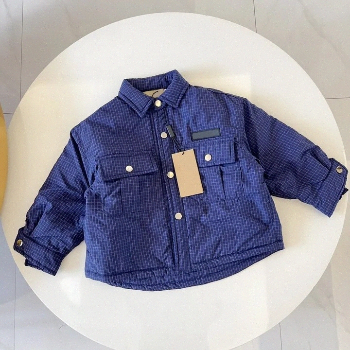 Designer Kids Cotton Jackets toddler Coats Boys Girls Winter Jackets black denim Warm Outwear Coat Children Classic Parkas Fashion V7XT#-image-1075843956