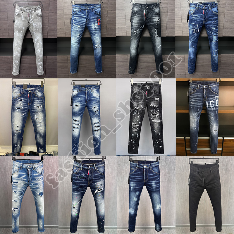 Designer jeans Men Jeans Biker Slim Motorcycle Bikers For Mens Patchwork embroidery washed rinsing Hip hop womens street Fashion Mans Black Pants Je