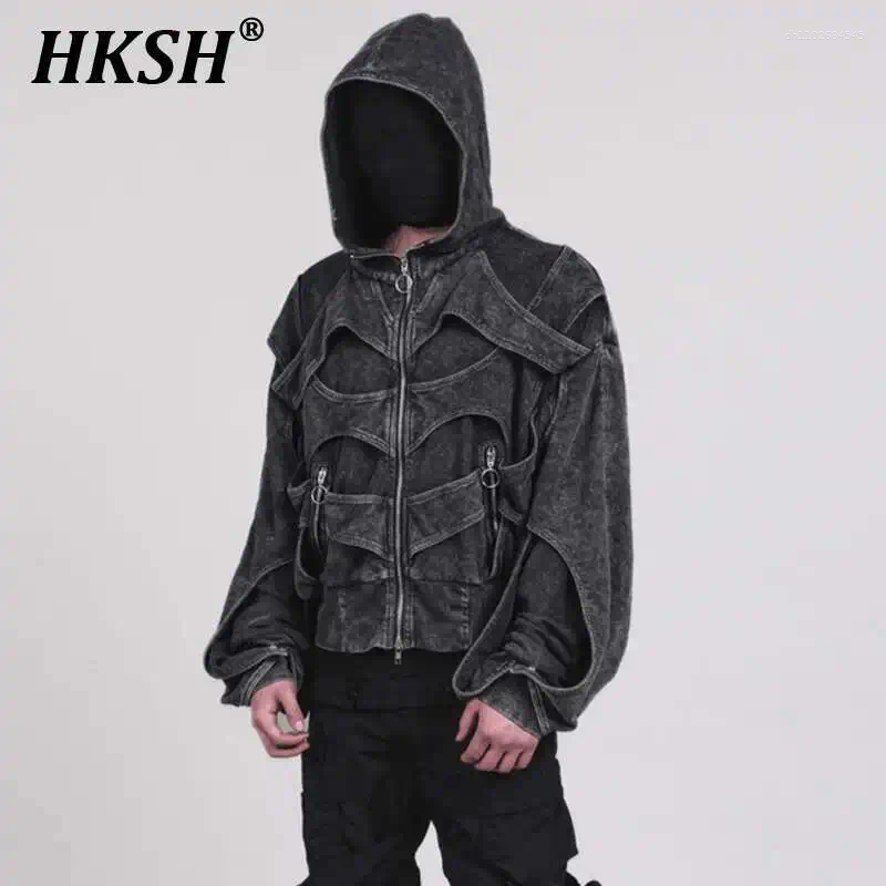 Men's Hoodies HKSH Waste Land Niche Design Hollow Out Deconstructes Layers Remakes Vintage Silhouette Hoodie Streetwear Chic Sweatshirt