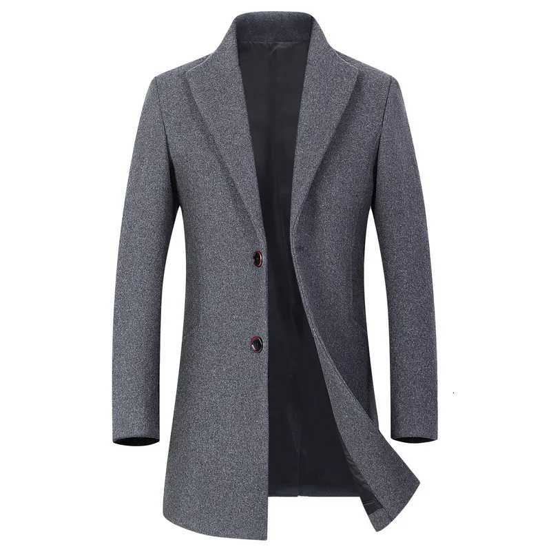 Mens Wool Coat Fashion Thickened MidLength Trench Coat Lapel Warm Jacket Business Casual Woolen Mens Trench Coat LongSleeve Wool Coat Top X250919