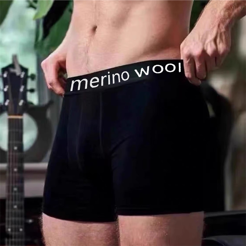 Mens Merino Wool Underwear Boxer Briefs 87 Merino Wool Boxers Soft Breathable Moisture Wicking Sports Fitness Boxershorts250919