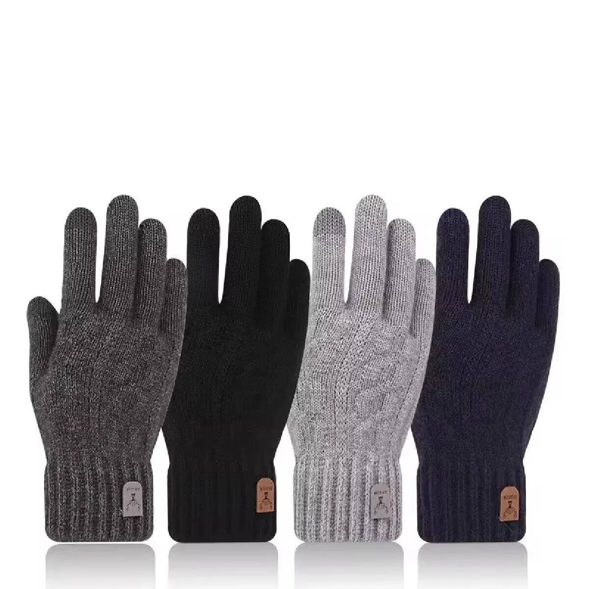 New men's for winter touch screen plus veet thickened cold-proof and warm wool knitted gloves ddmythur