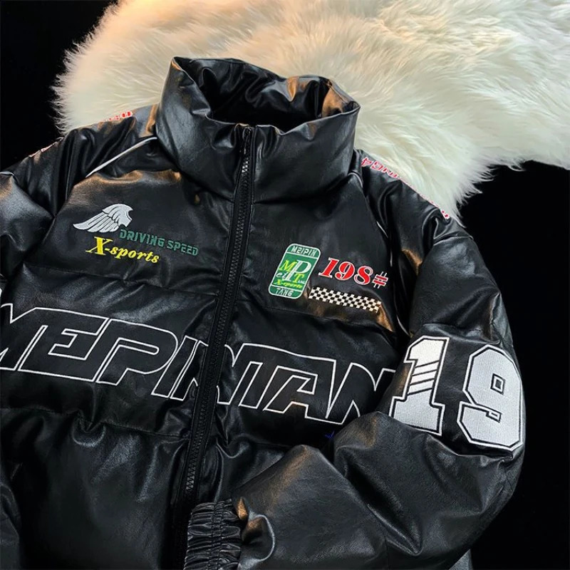PU PORT STYLE IMPRIMÉ COTTON Men Men d'hiver Vestes en coton épaisses