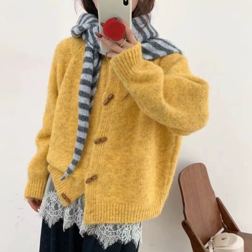 Autumn Winter Cardigan Sweater Women Knitted Coats Fashion Female Long Sleeve Solid Casual Knitwear Jackets Knit Cardigans Tops 250919