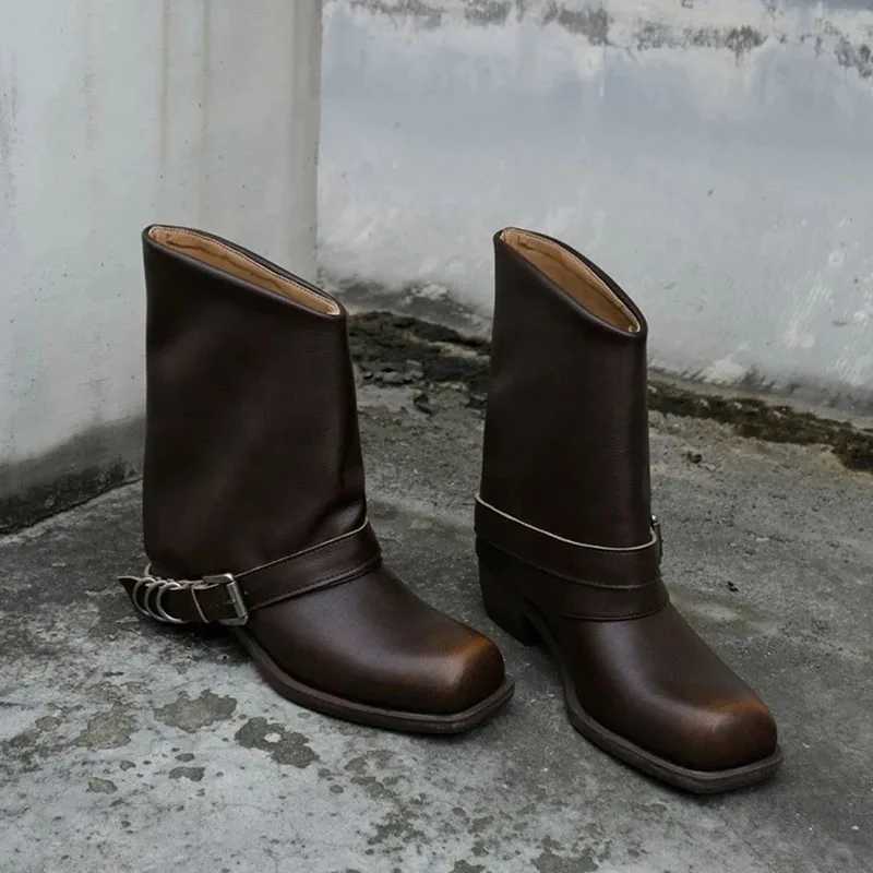 Punk Style Womens Boots Winter Warm 2026 Fashion Womens Boots British Style Retro Distressed Color Shoes Female W250919