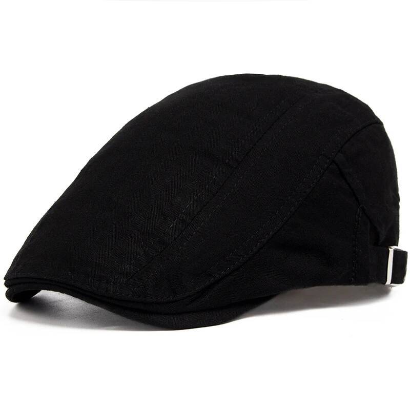 Classic Solid Color Men's Casual Berets Fashion Vintage Cotton Visor Caps For Men Retro Flat Hats Brand Summer Beret ddmythur